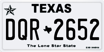 TX license plate DQR2652