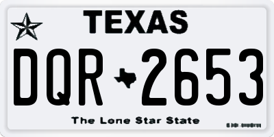 TX license plate DQR2653