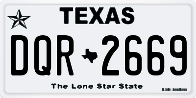 TX license plate DQR2669