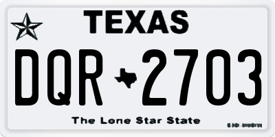 TX license plate DQR2703