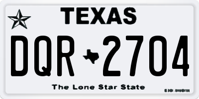 TX license plate DQR2704