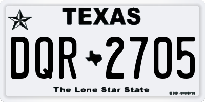 TX license plate DQR2705