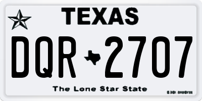 TX license plate DQR2707