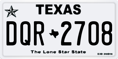 TX license plate DQR2708