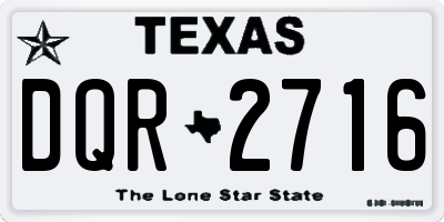 TX license plate DQR2716