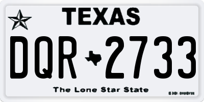 TX license plate DQR2733