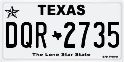 TX license plate DQR2735