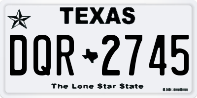 TX license plate DQR2745