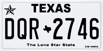 TX license plate DQR2746