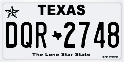 TX license plate DQR2748