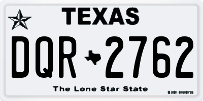 TX license plate DQR2762