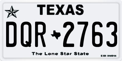 TX license plate DQR2763
