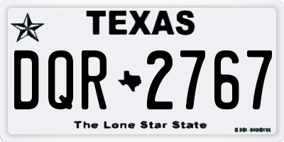 TX license plate DQR2767