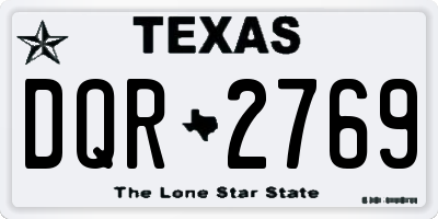 TX license plate DQR2769