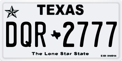 TX license plate DQR2777