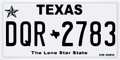 TX license plate DQR2783