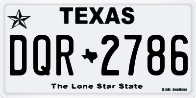 TX license plate DQR2786