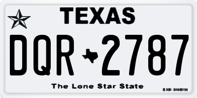 TX license plate DQR2787