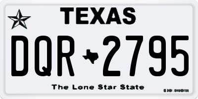 TX license plate DQR2795