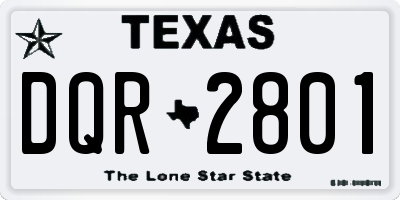 TX license plate DQR2801