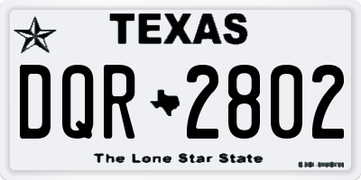 TX license plate DQR2802