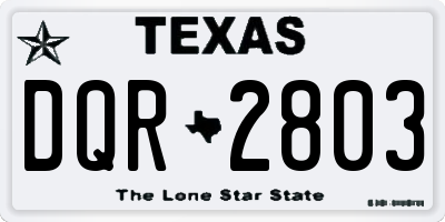 TX license plate DQR2803