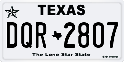 TX license plate DQR2807