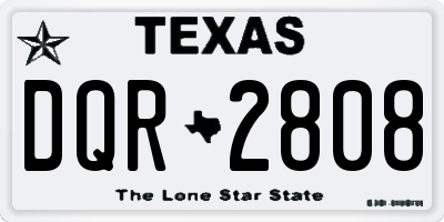 TX license plate DQR2808