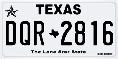 TX license plate DQR2816