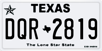 TX license plate DQR2819