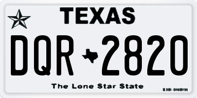 TX license plate DQR2820