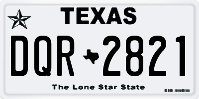 TX license plate DQR2821