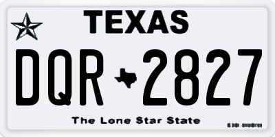 TX license plate DQR2827