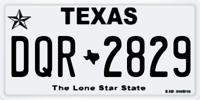 TX license plate DQR2829