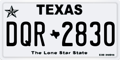 TX license plate DQR2830