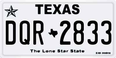 TX license plate DQR2833