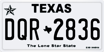 TX license plate DQR2836