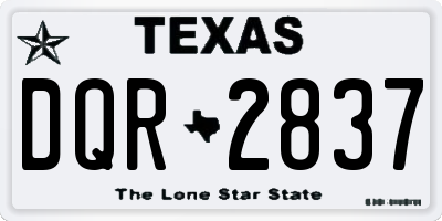 TX license plate DQR2837