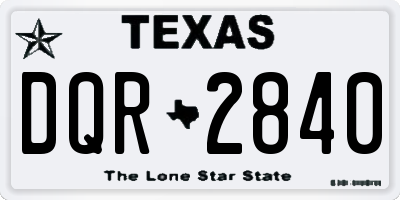 TX license plate DQR2840