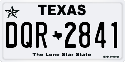 TX license plate DQR2841