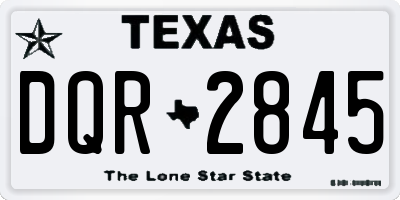 TX license plate DQR2845