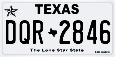 TX license plate DQR2846