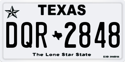 TX license plate DQR2848