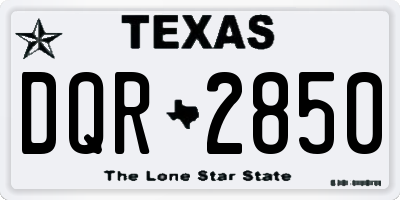 TX license plate DQR2850