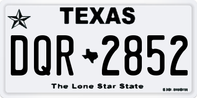 TX license plate DQR2852