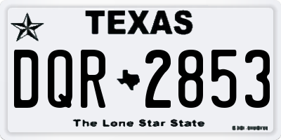 TX license plate DQR2853
