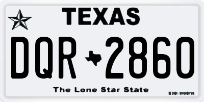 TX license plate DQR2860