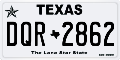 TX license plate DQR2862
