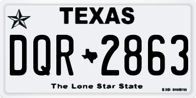 TX license plate DQR2863