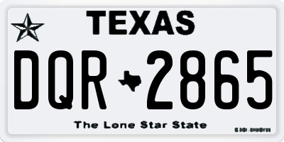 TX license plate DQR2865